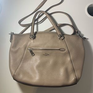 Taupe coach shoulder bag